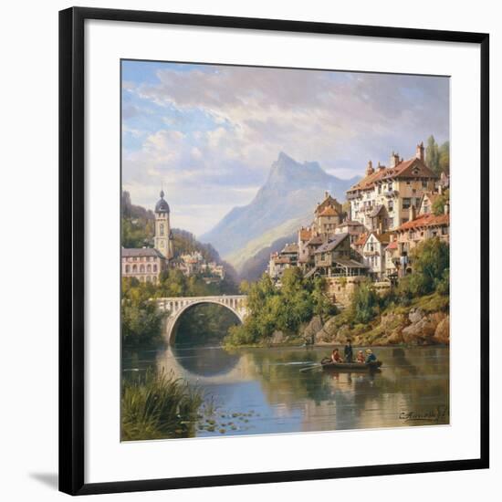 Riverside Village II-Charles Kuwasseg-Framed Art Print