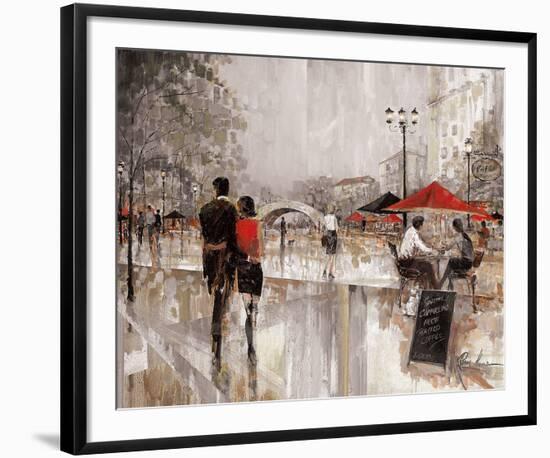 Riverwalk Charm (Couple)-Ruane Manning-Framed Art Print