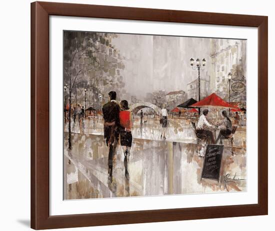 Riverwalk Charm (Couple)-Ruane Manning-Framed Art Print