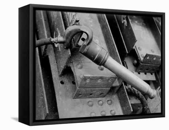 Rivet Gun known as the Cricket on Construction Site of the Manhattan Building Company-Arthur Gerlach-Framed Stretched Canvas