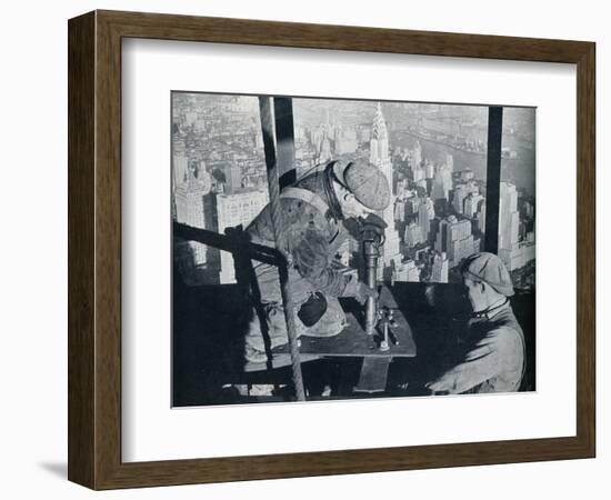 'Rivetting the last bolts on The Morning Mast of the Empire State building', c1931-Lewis Wickes Hine-Framed Photographic Print