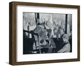 'Rivetting the last bolts on The Morning Mast of the Empire State building', c1931-Lewis Wickes Hine-Framed Photographic Print