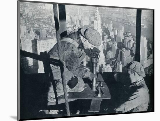 'Rivetting the last bolts on The Morning Mast of the Empire State building', c1931-Lewis Wickes Hine-Mounted Photographic Print