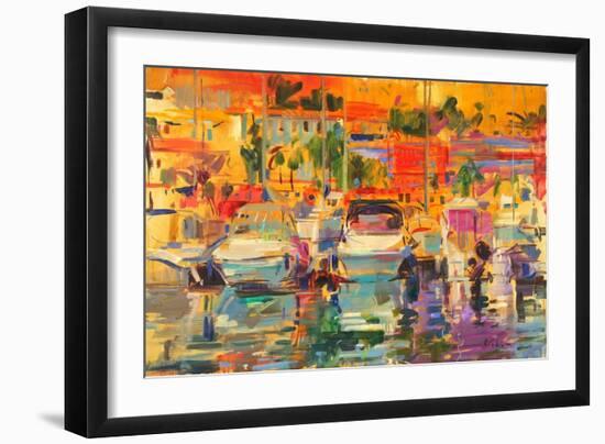 Riviera Harbour Sun-Peter Graham-Framed Giclee Print