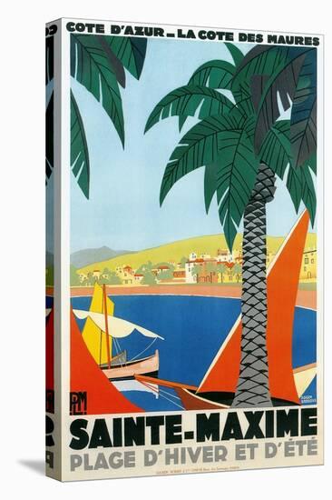 Riviera Travel Poster-null-Stretched Canvas