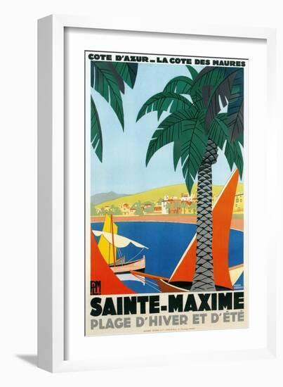 Riviera Travel Poster-null-Framed Art Print