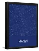 Riyadh, Saudi Arabia Blue Map-null-Framed Poster