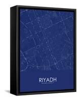 Riyadh, Saudi Arabia Blue Map-null-Framed Stretched Canvas