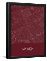 Riyadh, Saudi Arabia Red Map-null-Framed Poster