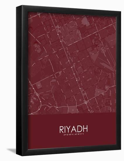 Riyadh, Saudi Arabia Red Map-null-Framed Poster