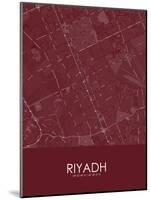 Riyadh, Saudi Arabia Red Map-null-Mounted Poster