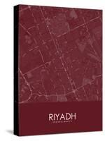 Riyadh, Saudi Arabia Red Map-null-Stretched Canvas