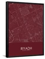 Riyadh, Saudi Arabia Red Map-null-Framed Poster