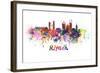 Riyadh Skyline in Watercolor-paulrommer-Framed Art Print