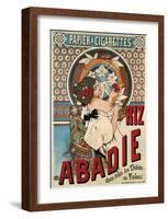 Riz Abadie Cigarette Rolling Paper, 1898-Alphonse Mucha-Framed Premium Giclee Print