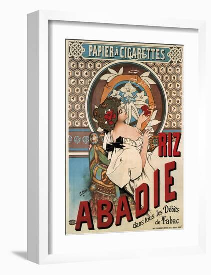 Riz Abadie Cigarette Rolling Paper, 1898-Alphonse Mucha-Framed Premium Giclee Print