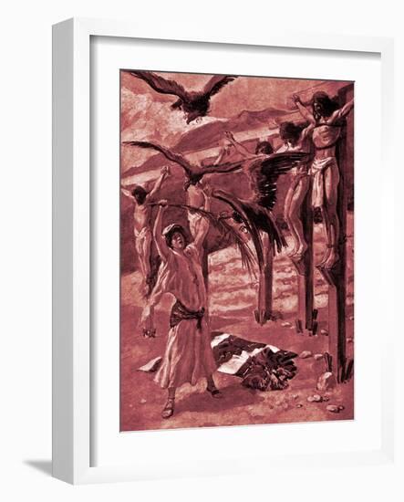 Rizpah 's kindness toward the dead -Bible-James Jacques Joseph Tissot-Framed Giclee Print