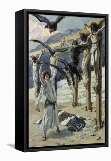 Rizpah's Kindness Toward the Dead-James Tissot-Framed Stretched Canvas