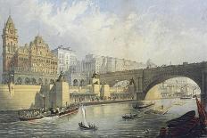 Thames Embankment - Steam Boat Landing Pier at Waterloo, London, 1864-RM Bryson-Stretched Canvas