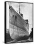 RMS Aquitania in Dry Dock-null-Framed Stretched Canvas