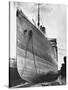 RMS Aquitania in Dry Dock-null-Stretched Canvas