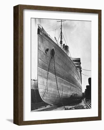 RMS Aquitania in Dry Dock-null-Framed Photographic Print