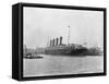 RMS Lusitania in New York Harbor-null-Framed Stretched Canvas