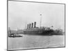 RMS Lusitania in New York Harbor-null-Mounted Photographic Print