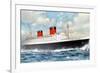 RMS Queen Elizabeth, Cunard Ocean Liner, 20th Century-null-Framed Giclee Print