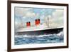 RMS Queen Elizabeth, Cunard Ocean Liner, 20th Century-null-Framed Giclee Print