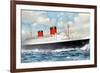 RMS Queen Elizabeth, Cunard Ocean Liner, 20th Century-null-Framed Giclee Print