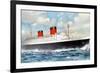 RMS Queen Elizabeth, Cunard Ocean Liner, 20th Century-null-Framed Giclee Print