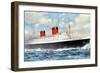 RMS Queen Elizabeth, Cunard Ocean Liner, 20th Century-null-Framed Giclee Print