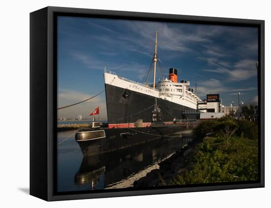 RMS Queen Mary Cruise Ship and Russian Submarine Scorpion at a Port, Long Beach-null-Framed Stretched Canvas