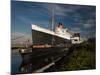 RMS Queen Mary Cruise Ship and Russian Submarine Scorpion at a Port, Long Beach-null-Mounted Premium Photographic Print