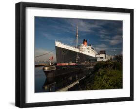 RMS Queen Mary Cruise Ship and Russian Submarine Scorpion at a Port, Long Beach-null-Framed Photographic Print
