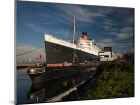 RMS Queen Mary Cruise Ship and Russian Submarine Scorpion at a Port, Long Beach-null-Mounted Photographic Print