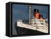 Rms Queen Mary Cruise Ship at a Port, Long Beach, Los Angeles County, California, USA-null-Framed Stretched Canvas