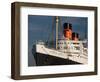 Rms Queen Mary Cruise Ship at a Port, Long Beach, Los Angeles County, California, USA-null-Framed Photographic Print