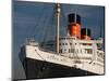 Rms Queen Mary Cruise Ship at a Port, Long Beach, Los Angeles County, California, USA-null-Mounted Photographic Print