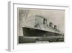 Rms Queen Mary, Cunard Ocean Liner-null-Framed Giclee Print