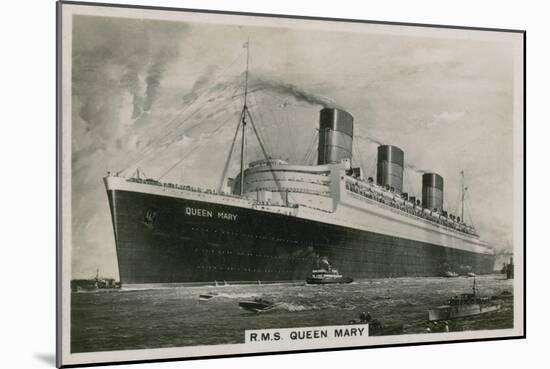 Rms Queen Mary, Cunard Ocean Liner-null-Mounted Giclee Print