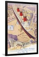 RMS Queen Mary Superimposed on Trafalgar Square-null-Framed Art Print