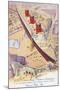 RMS Queen Mary Superimposed on Trafalgar Square-null-Mounted Art Print