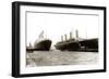 RMS Titanic Being Moved out of Drydock to Allow Her Sister Ship, RMS Olympic, to Have a Propeller R-English Photographer-Framed Giclee Print