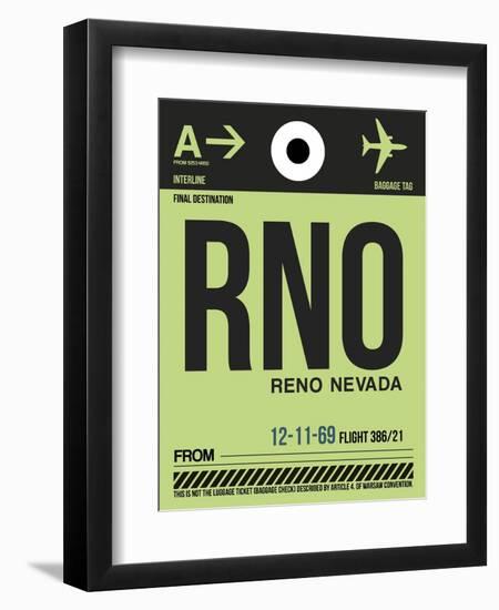 RNO Reno Luggage Tag I-NaxArt-Framed Art Print