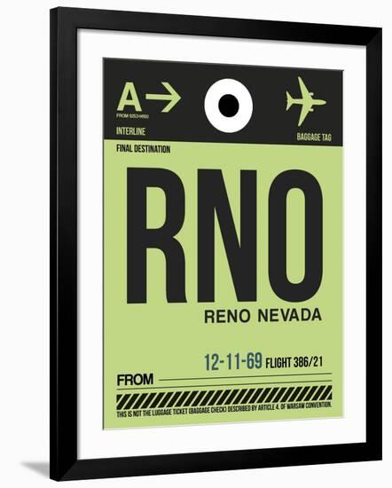 RNO Reno Luggage Tag I-NaxArt-Framed Art Print