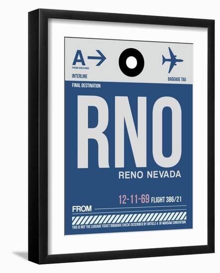 RNO Reno Luggage Tag II-NaxArt-Framed Art Print