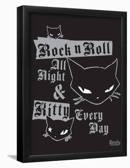 RNR Kitty All Night-Emily the Strange-Framed Poster