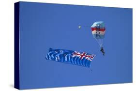 Rnzaf Sky Diving, New Zealand Flag, Warbirds over Wanaka, South Island New Zealand-David Wall-Stretched Canvas